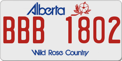 AB license plate BBB1802