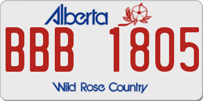 AB license plate BBB1805