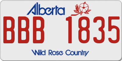 AB license plate BBB1835