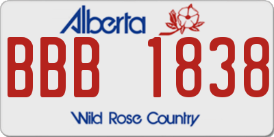 AB license plate BBB1838