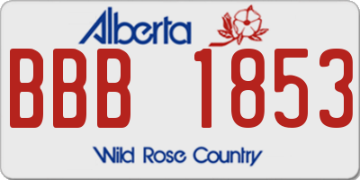 AB license plate BBB1853