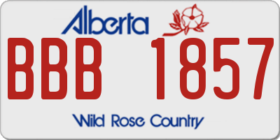 AB license plate BBB1857