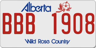 AB license plate BBB1908