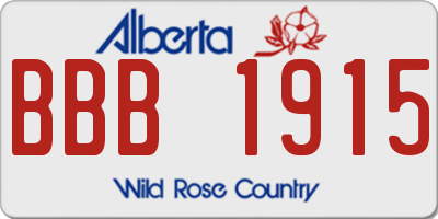AB license plate BBB1915