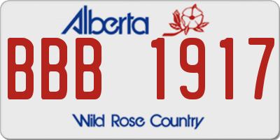 AB license plate BBB1917