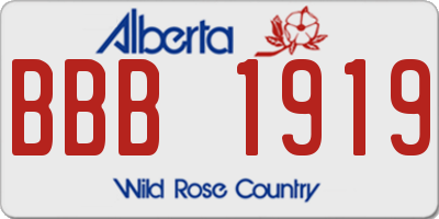 AB license plate BBB1919
