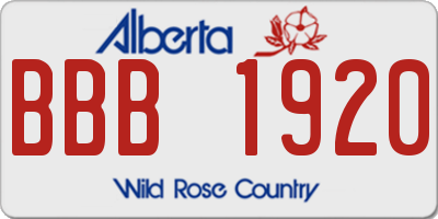 AB license plate BBB1920
