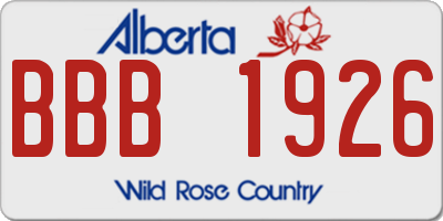 AB license plate BBB1926