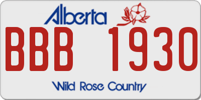AB license plate BBB1930