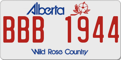 AB license plate BBB1944