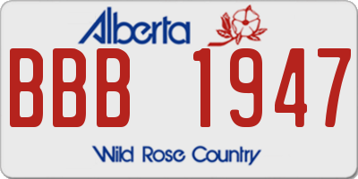 AB license plate BBB1947