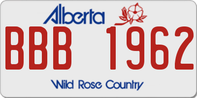 AB license plate BBB1962