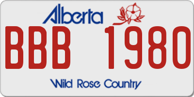AB license plate BBB1980