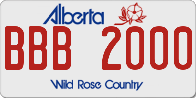 AB license plate BBB2000