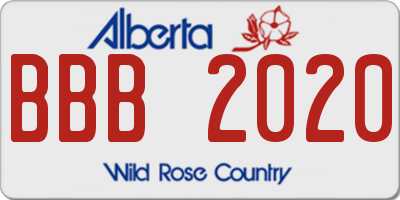 AB license plate BBB2020