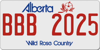 AB license plate BBB2025