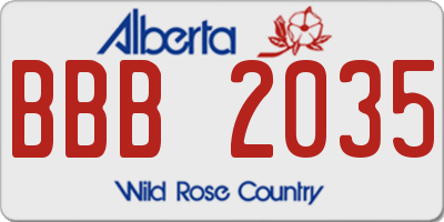 AB license plate BBB2035