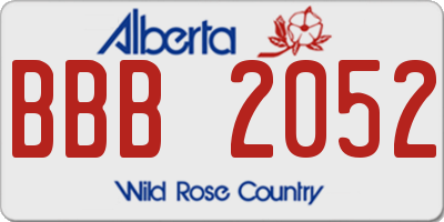 AB license plate BBB2052
