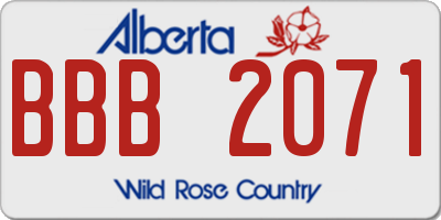 AB license plate BBB2071