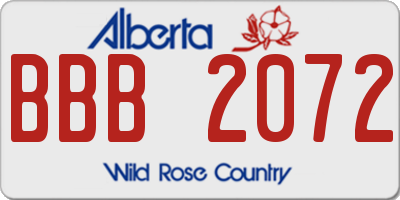 AB license plate BBB2072