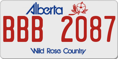 AB license plate BBB2087