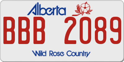 AB license plate BBB2089