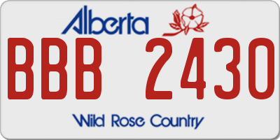 AB license plate BBB2430