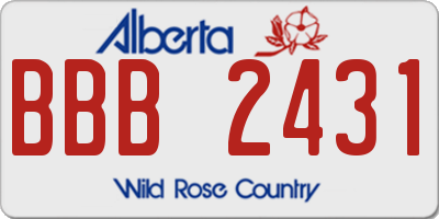 AB license plate BBB2431