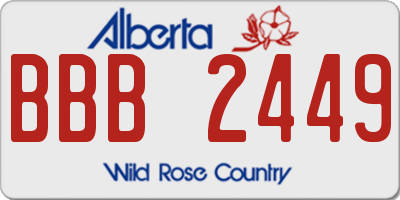AB license plate BBB2449