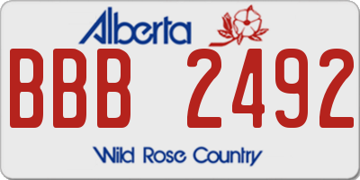 AB license plate BBB2492