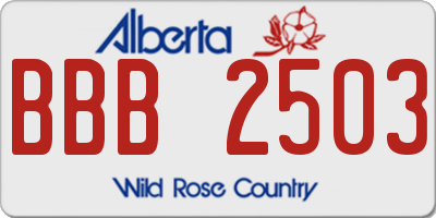 AB license plate BBB2503
