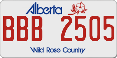 AB license plate BBB2505