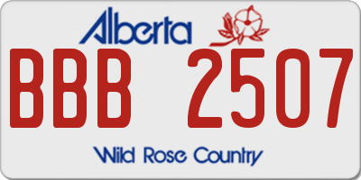 AB license plate BBB2507
