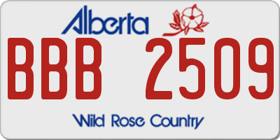 AB license plate BBB2509