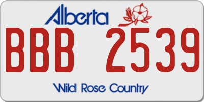 AB license plate BBB2539