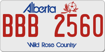 AB license plate BBB2560
