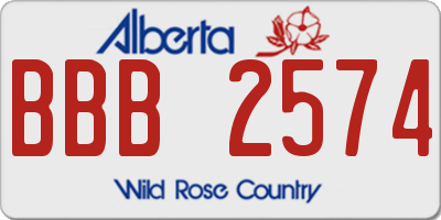 AB license plate BBB2574