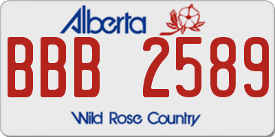 AB license plate BBB2589