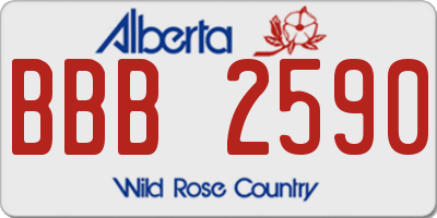 AB license plate BBB2590