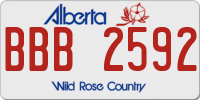AB license plate BBB2592