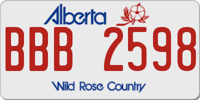AB license plate BBB2598