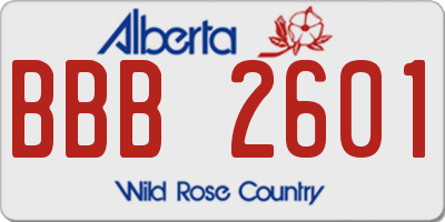 AB license plate BBB2601
