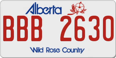 AB license plate BBB2630