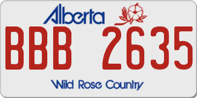 AB license plate BBB2635