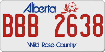 AB license plate BBB2638