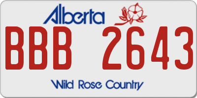 AB license plate BBB2643