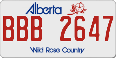 AB license plate BBB2647