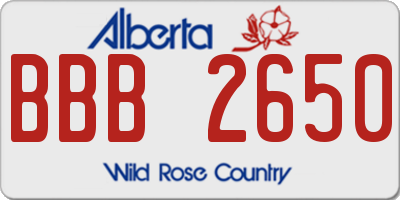 AB license plate BBB2650