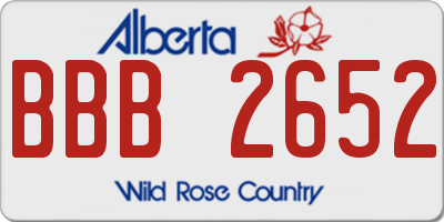 AB license plate BBB2652