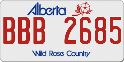 AB license plate BBB2685